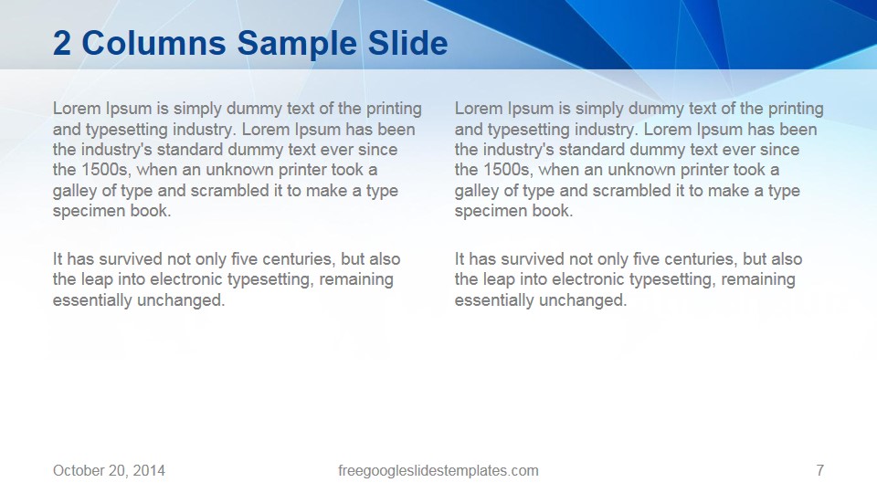 Origami Template Two Columns Design Free Google Slides Templates