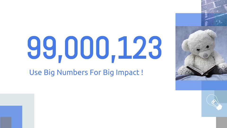 Google Slides Big Number Pastel Blue