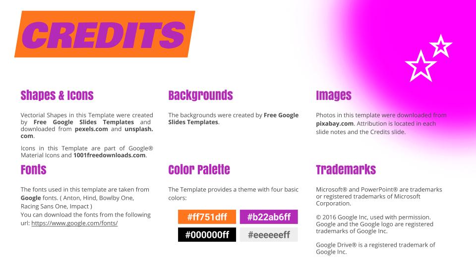 Google Slides Gradient Credits Design