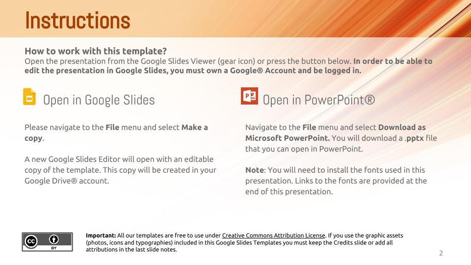 Orange Google Slides Templates Instructions Free Google Slides Templates