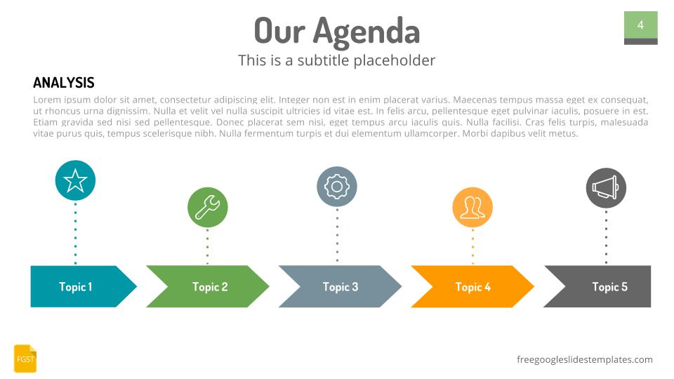 Our Agenda Slides Design Chevron Free Google Slides Templates